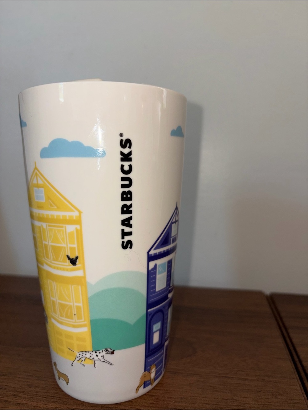 SAN FRANCISCO Ceramic Tumbler & Lid "Painted Ladies" 2017 - Picture 3 of 7